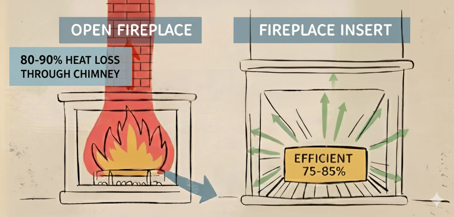 Open vs Fireplace