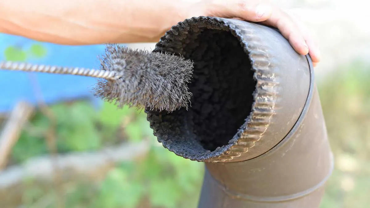 Brush going to clean pipe