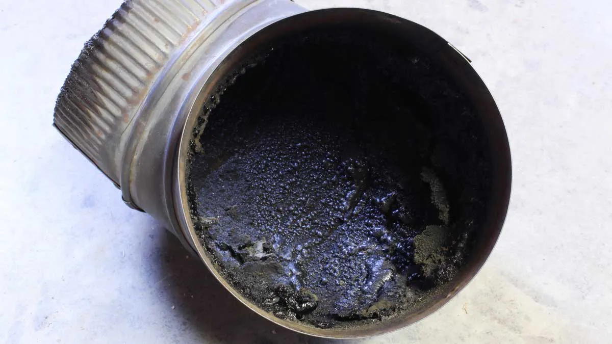 Chimney pipe with soot in it