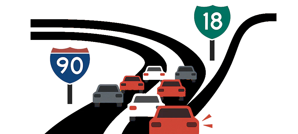hwy 18 interchange infographic